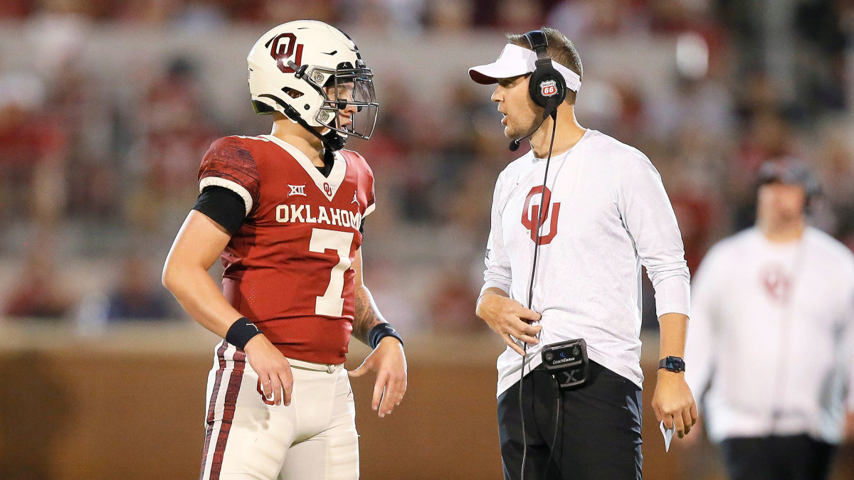 Oklahoma's Spencer Rattler and Lincoln Riley talk