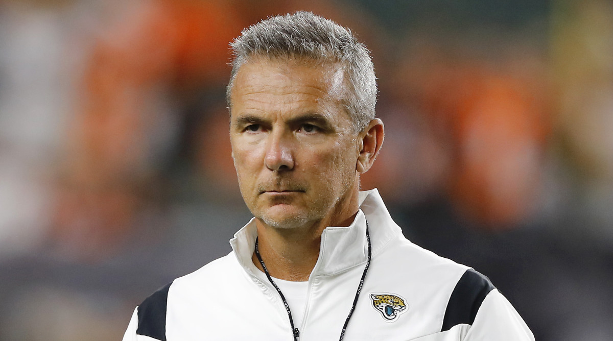 Jacksonville Jaguars head coach Urban Meyer before the game against the Cincinnati Bengals at Paul Brown Stadium.