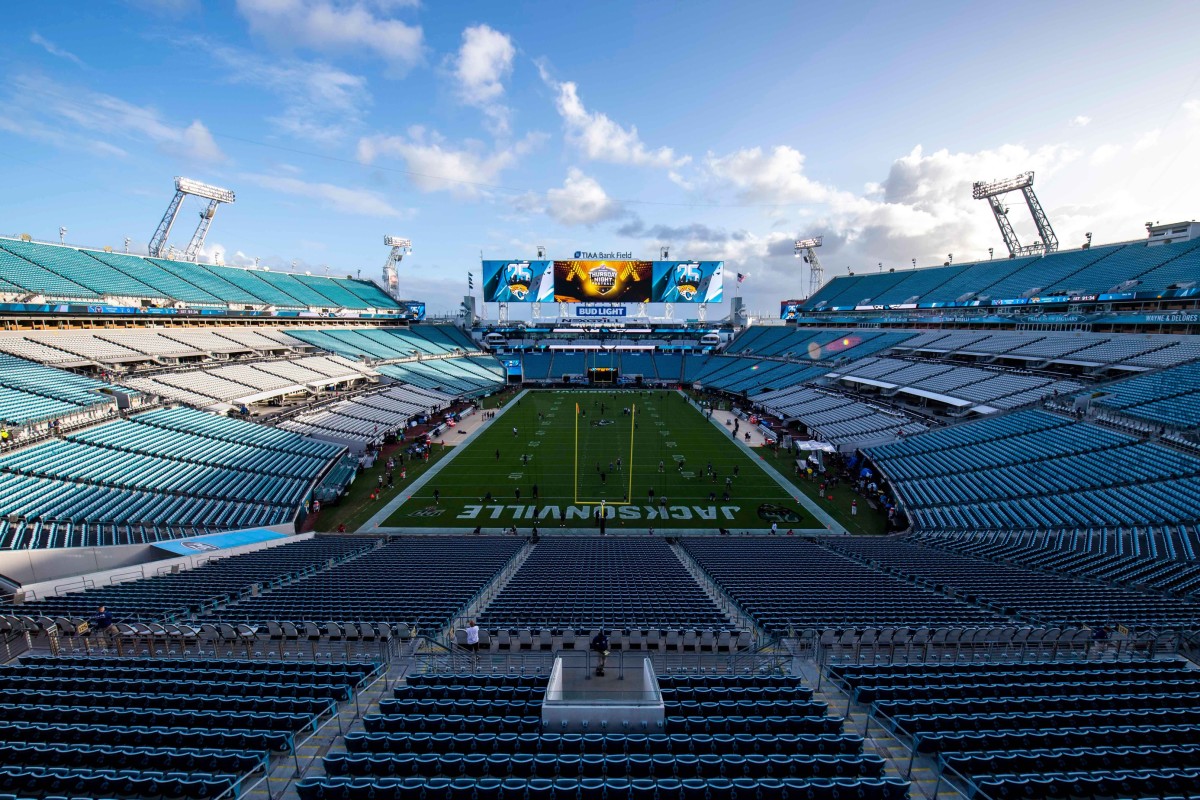 General view of TIAA Bank Field prior to the game between the Jacksonville Jaguars and the Tennessee Titans.
