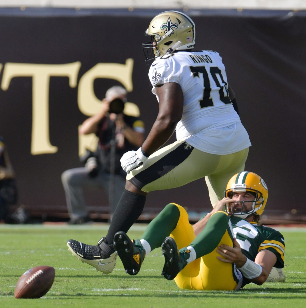 New Orleans Saints defensive end Christian Ringo (70)