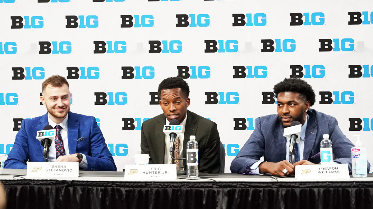 Purdue basketball players at Big Ten media days