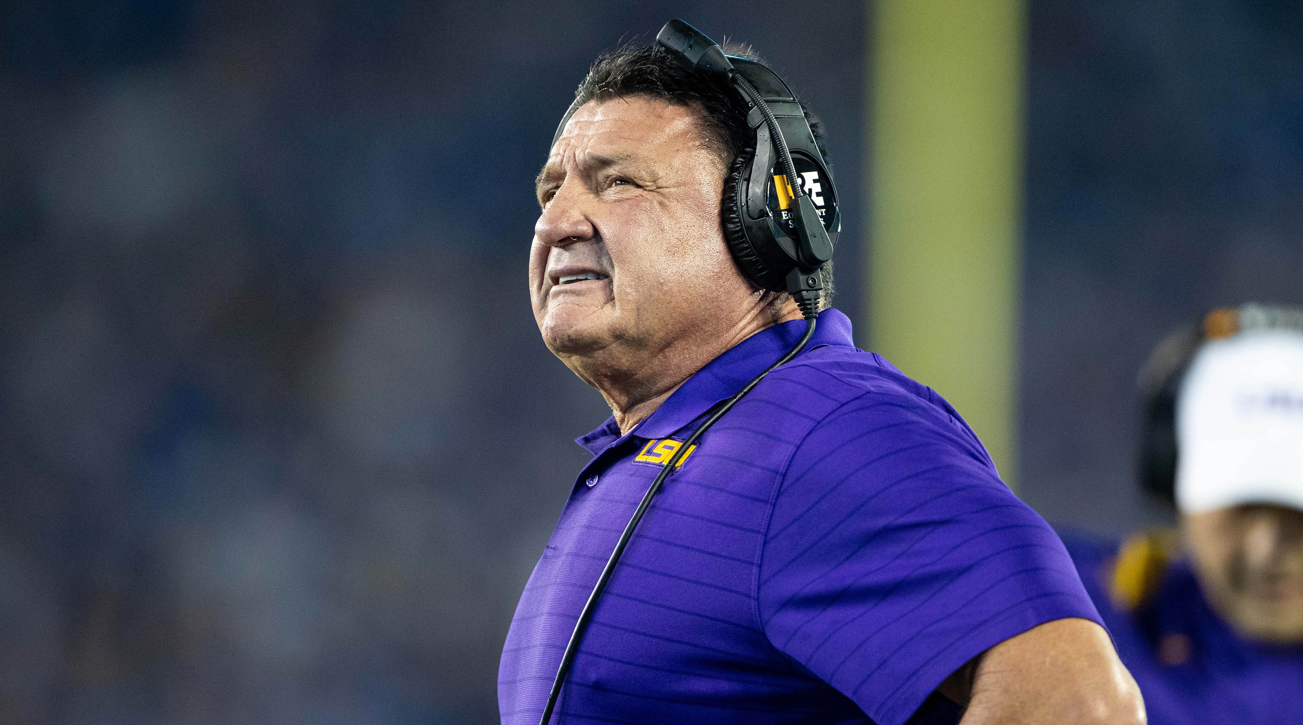 LSU's Ed Orgeron during the Kentucky game.