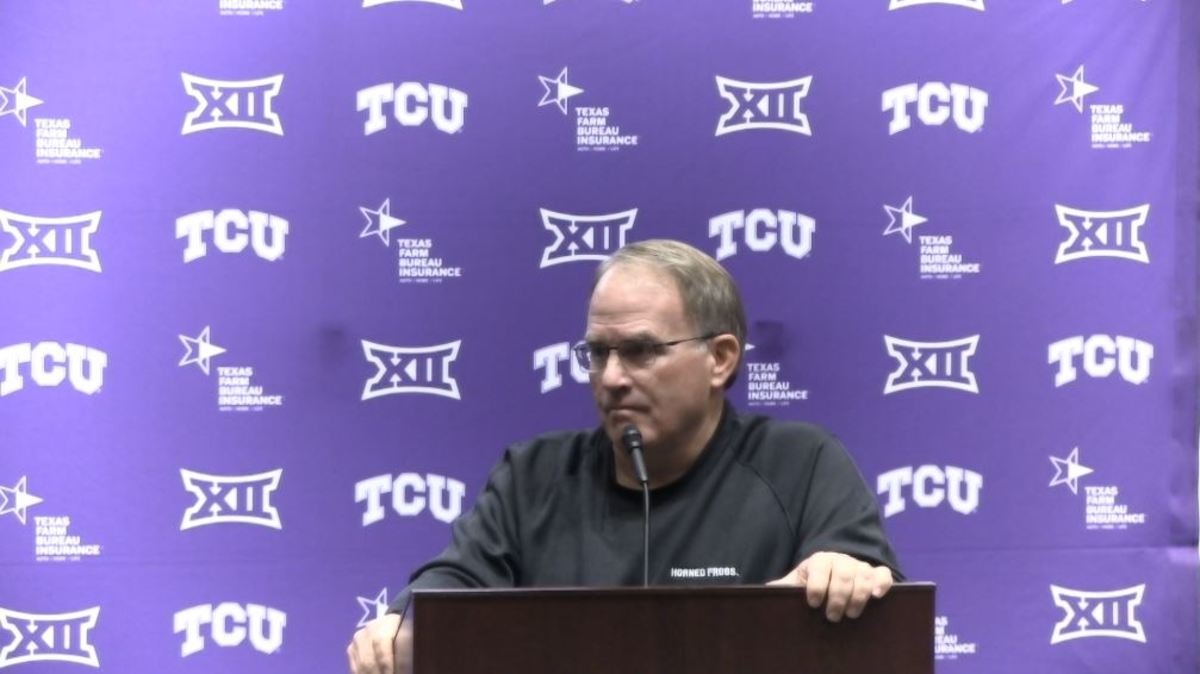 Coach Patterson speaks at his weekly press conference on October 19, 2021.
