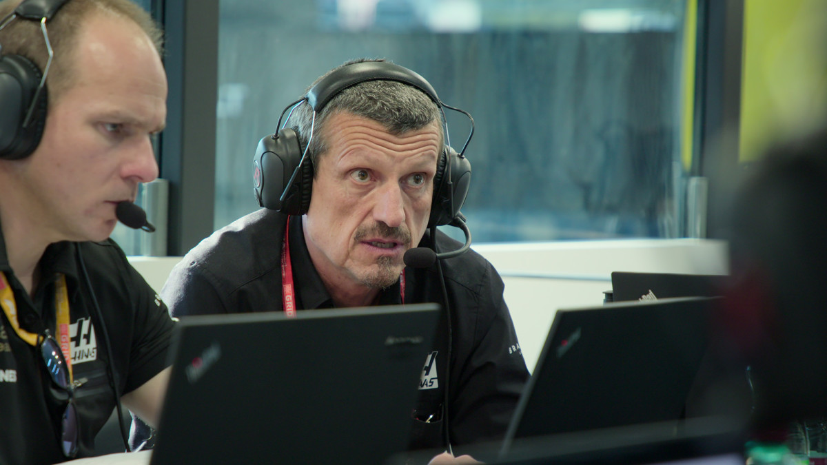 Haas engineer Guenther Steiner looks intense.