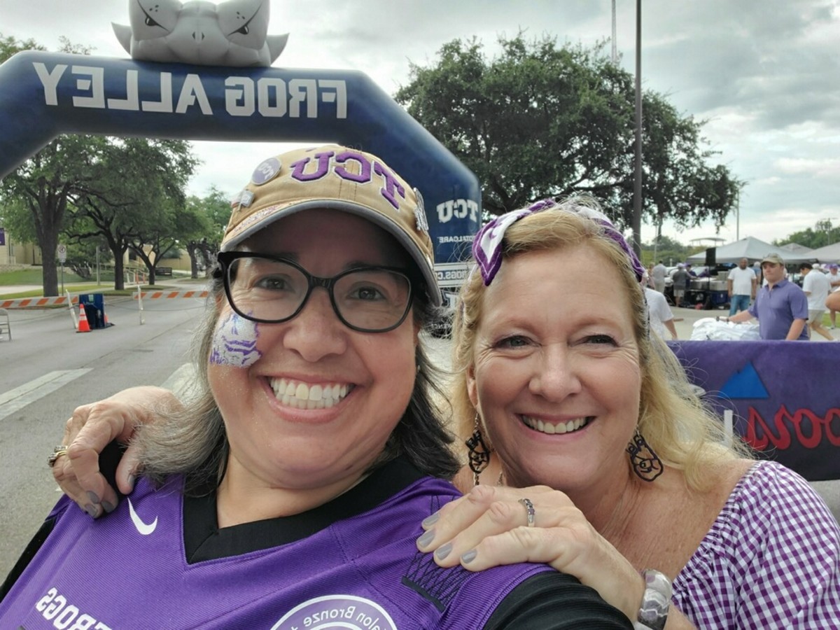 Frogs fans enjoying Frog Alley before a game