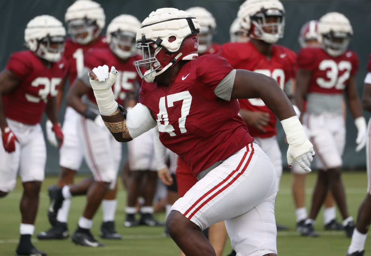 Byron Young, Alabama football practice, October 27, 2021