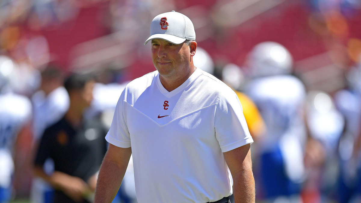 Former USC coach Clay Helton before a game