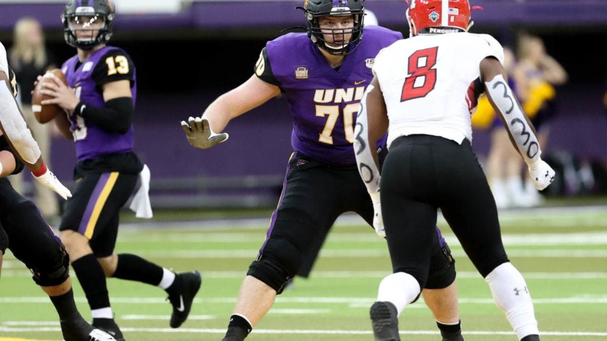 Northern Iowa offensive tackle Trevor Penning.