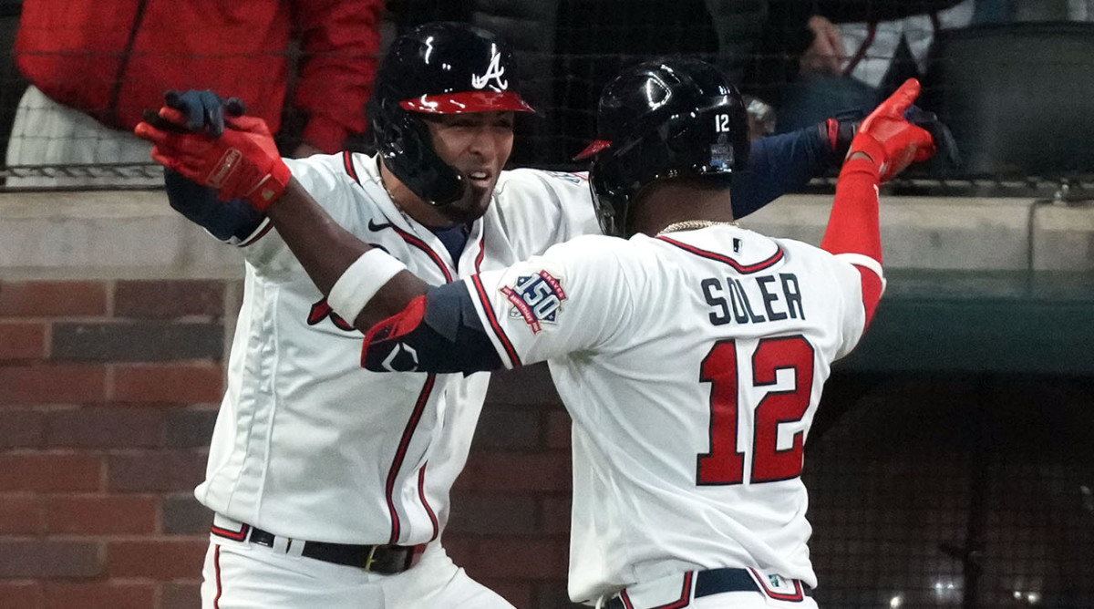 11) Atlanta strikes first on monster home run by Jorge Soler