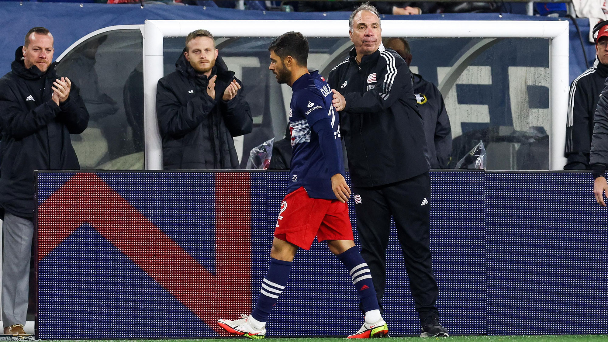 New England Revolution manager Bruce Arena and star Carles Gil