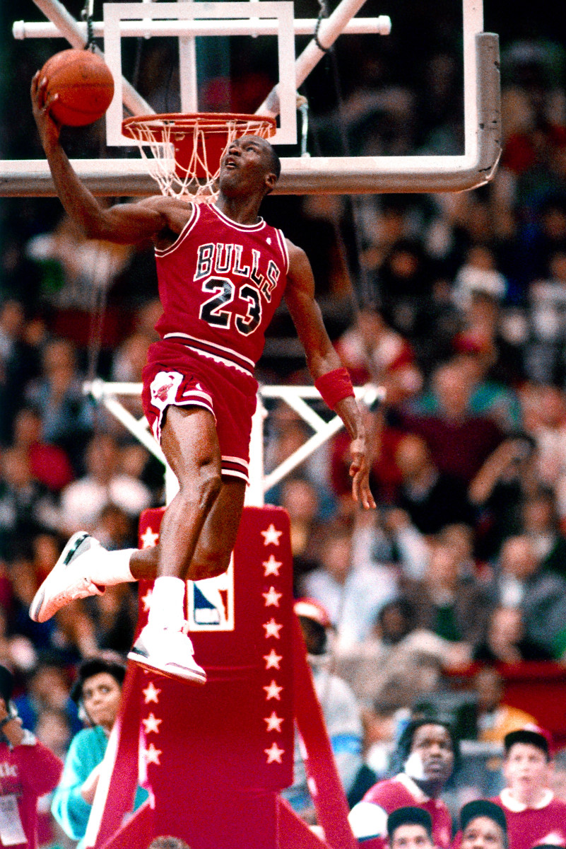 Michael Jordan dunks at the 1988 NBA Slam Dunk contest