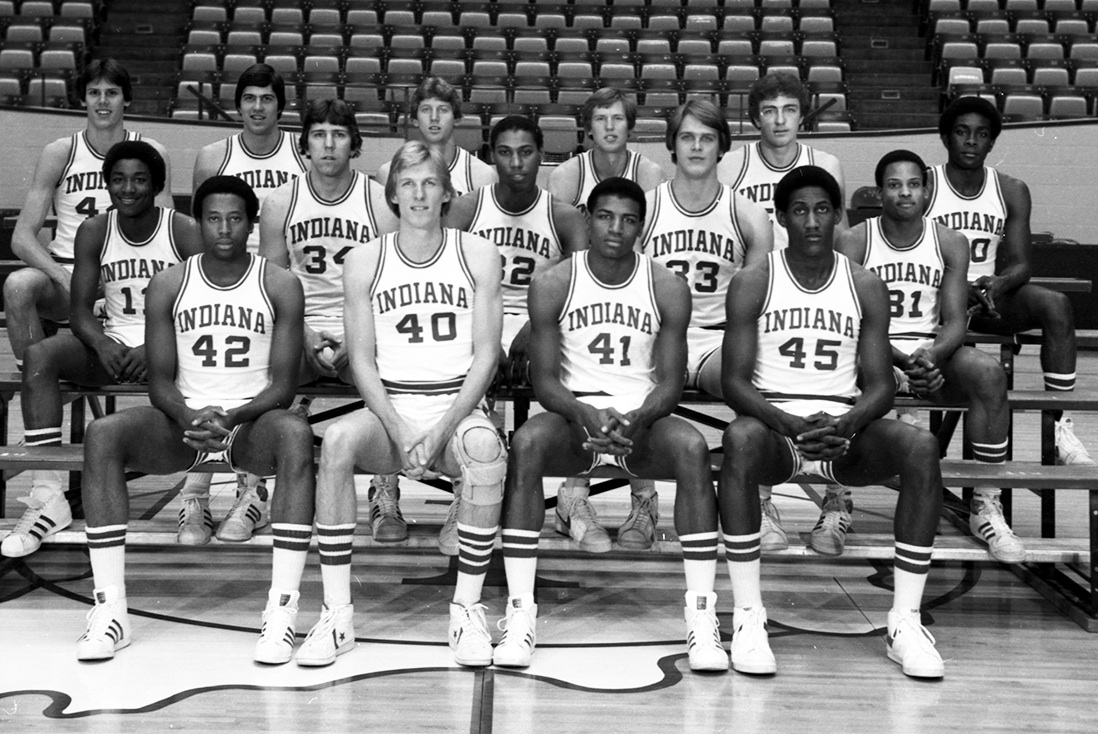 The 1980 Indiana Hoosiers. Mike Woodson is in the front row, on the left.