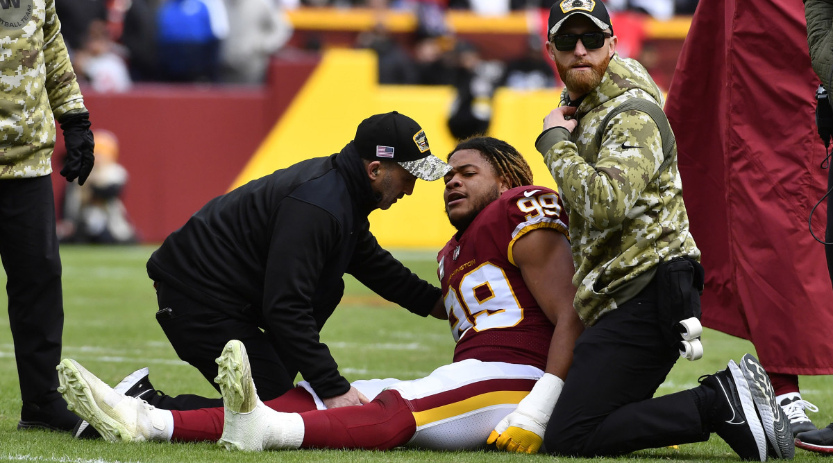 Commanders DE Chase Young is coming off a torn ACL and could be available in a trade.