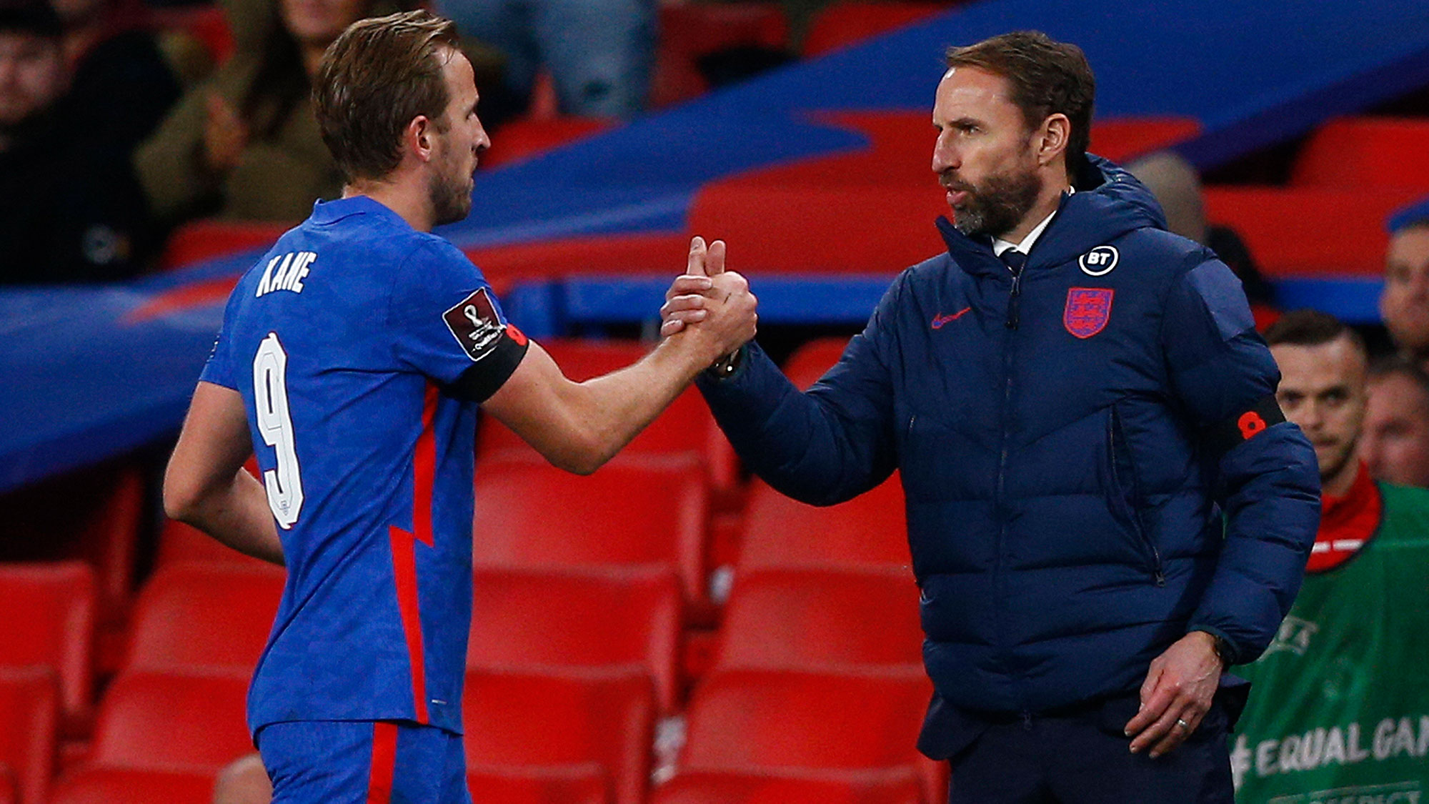 England's Harry Kane and Gareth Southgate