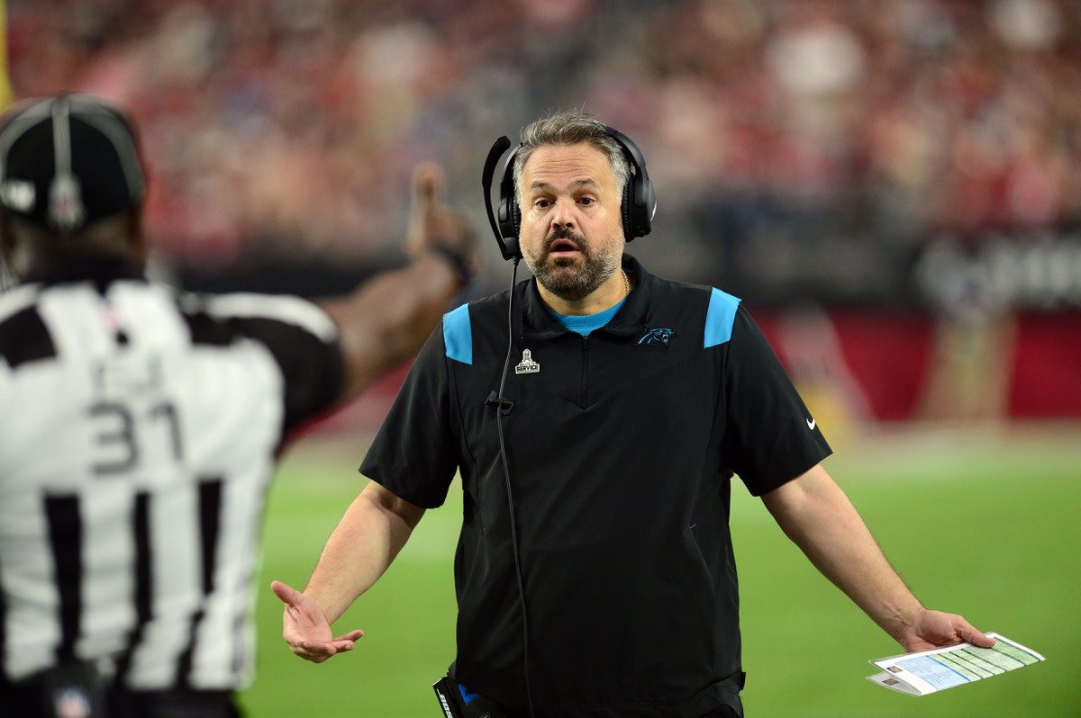 Coach Matt Rhule with the Carolina Panthers
