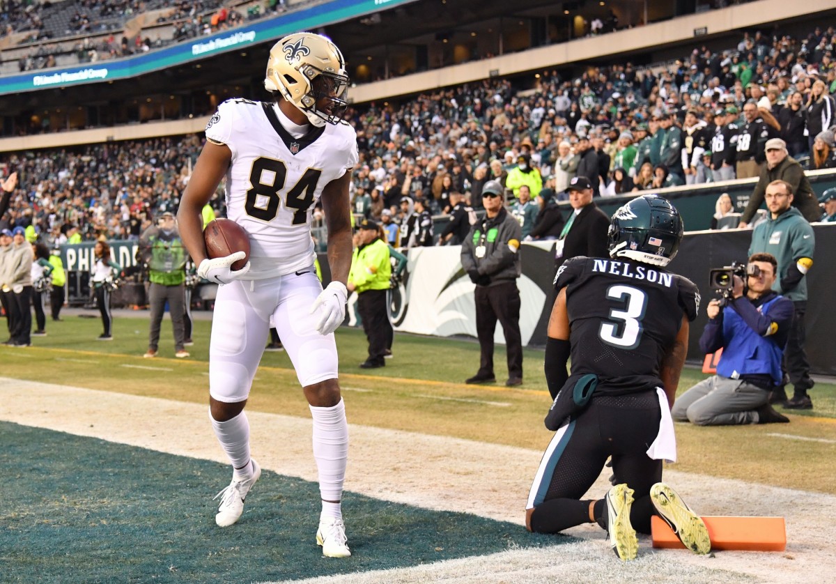 New Orleans Saints wide receiver Lil'Jordan Humphrey (84)