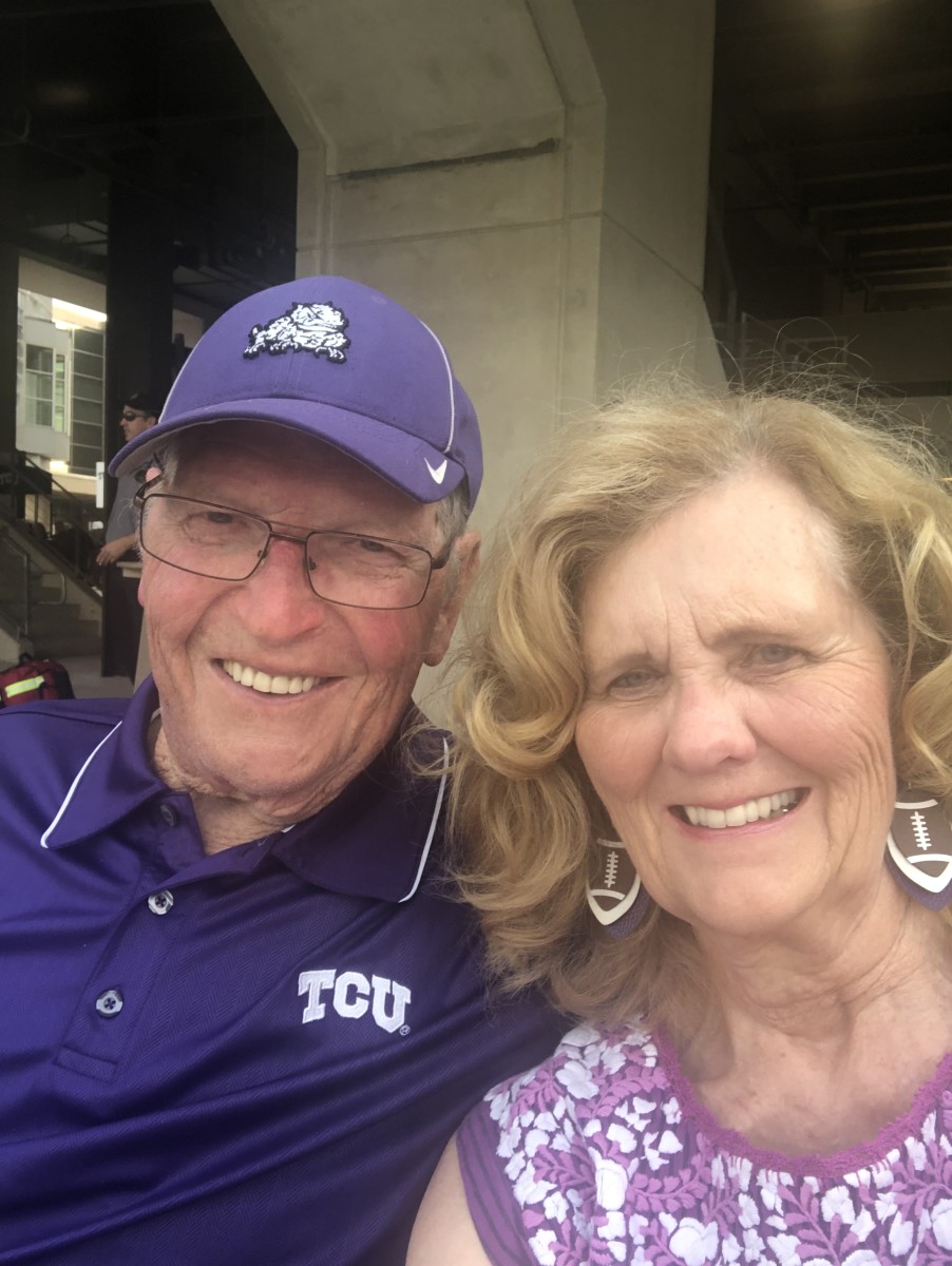 George and Susan Grimes at a TCU football game