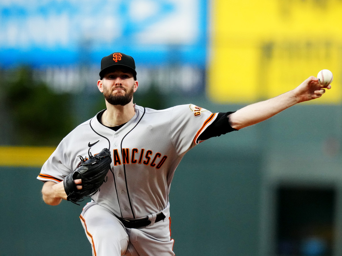 Sep 24, 2021; Denver, Colorado, USA; San Francisco Giants starting pitcher Alex Wood (57) delivers a pitch in the first inning against the Colorado Rockies at Coors Field.