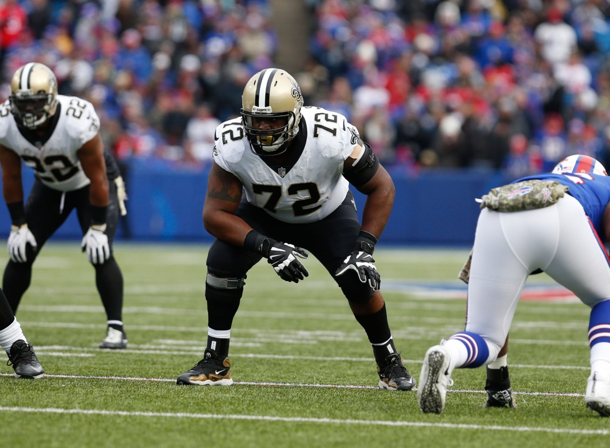 New Orleans Saints offensive tackle Terron Armstead (72) against the Buffalo Bills. Mandatory Credit: Timothy T. Ludwig-USA TODAY