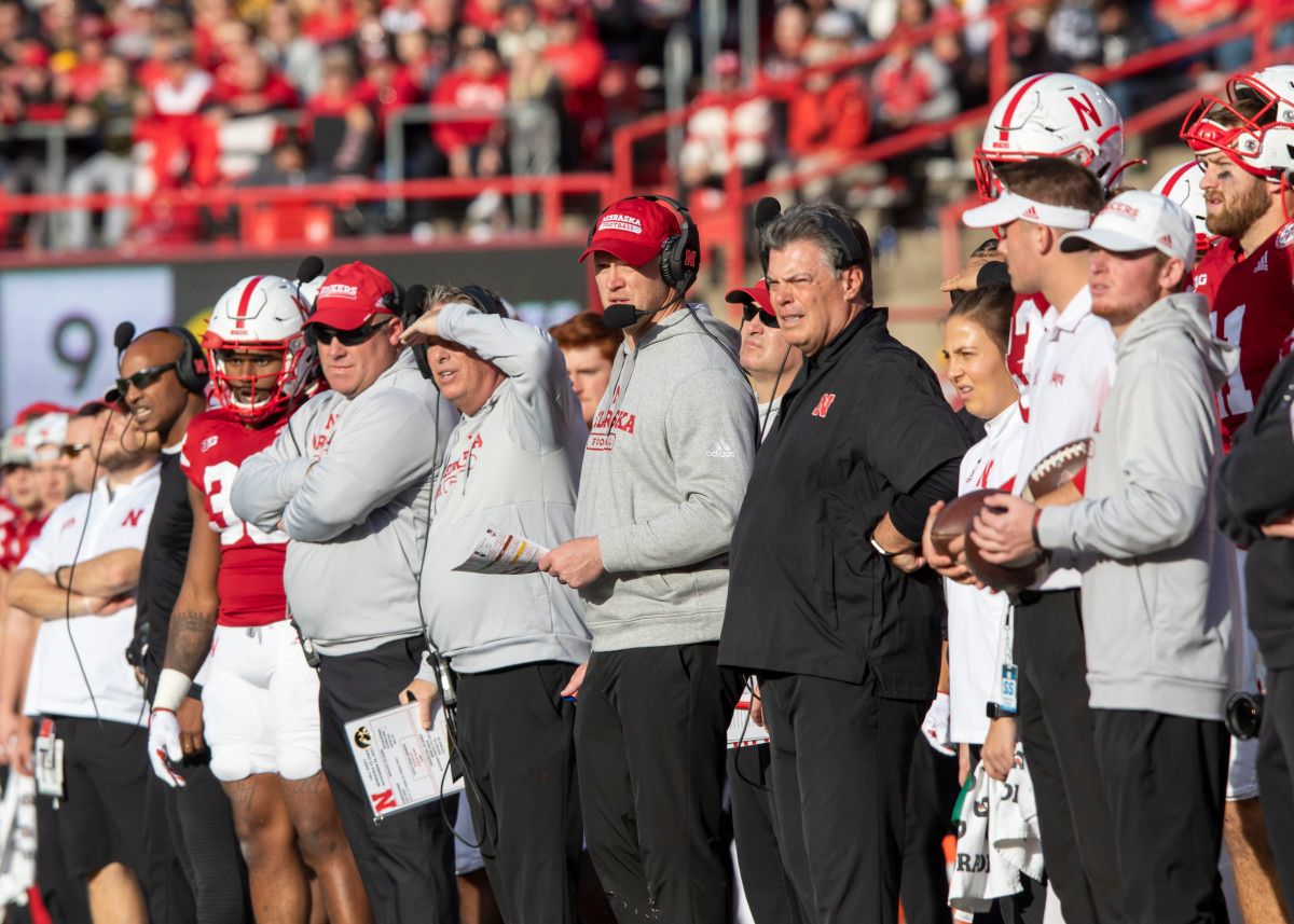 Nebraska sideline 4Q 2021 Iowa