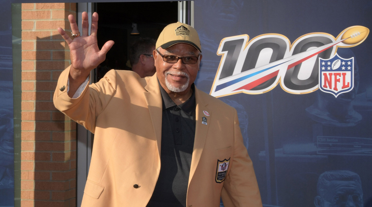 Aug 3, 2019; Canton, OH, USA; Curley Culp arrives during the Pro Football Hall of Fame Enshrinement at Tom Benson Hall of Fame Stadium.