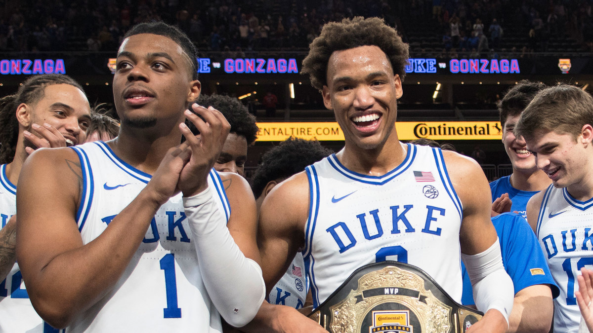 Duke celebrates its win over Gonzaga
