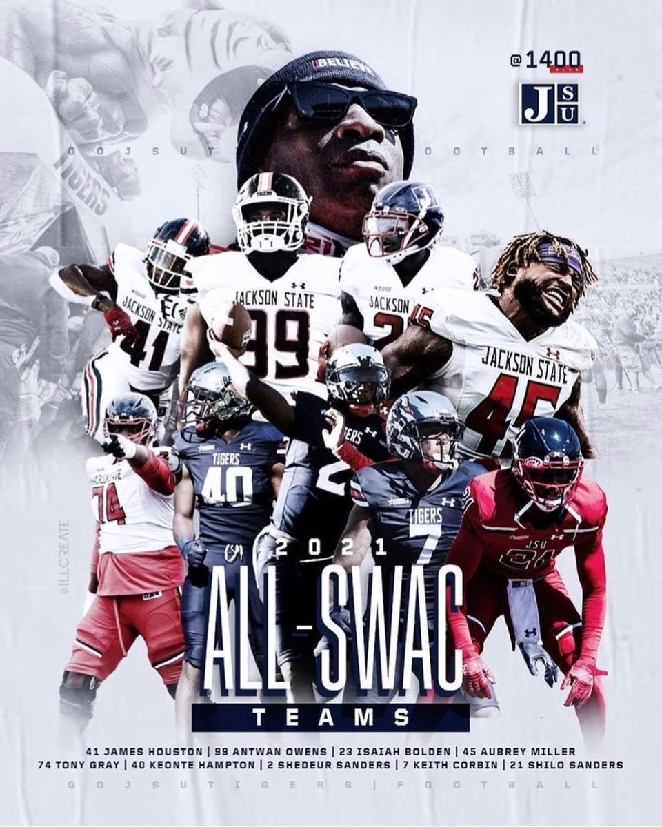 Jackson State University Players on 2021 ALL-SWAC Team