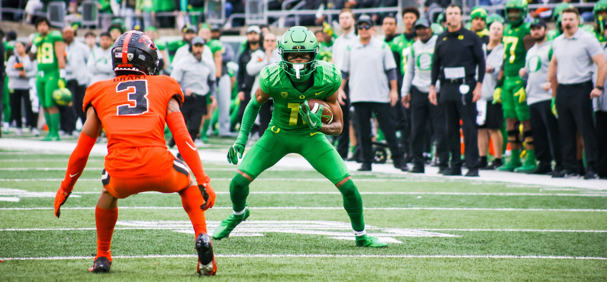 Franklin will be stepping into a bigger role this season as one of the feature receivers for the Ducks' offense.