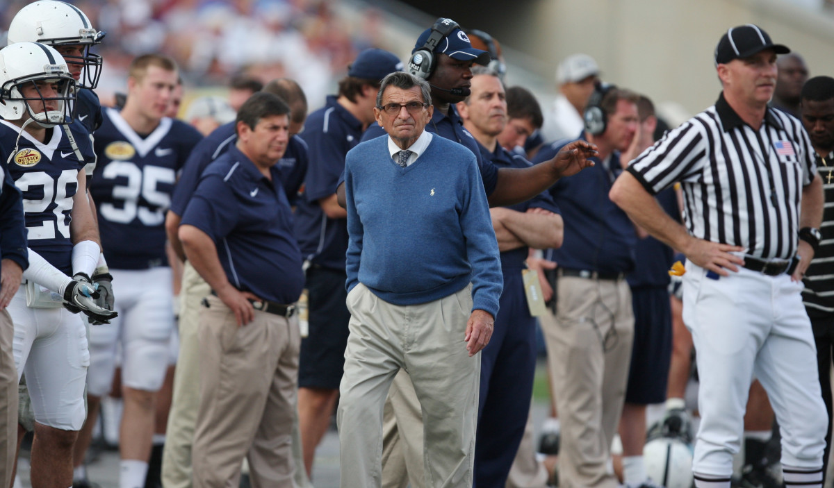 Former Penn State coach Joe Paterno coached his last bowl game in the 2011 Outback Bowl. Florida defeated Penn State 37-24. (Rob Christy/USA Today Sports) 