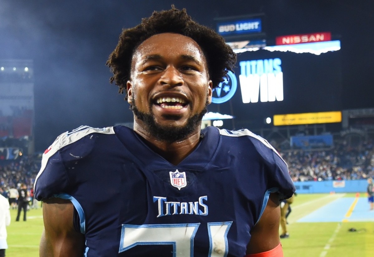 Tennessee Titans free safety Kevin Byard (31) celebrates after a win against the Buffalo Bills at Nissan Stadium.