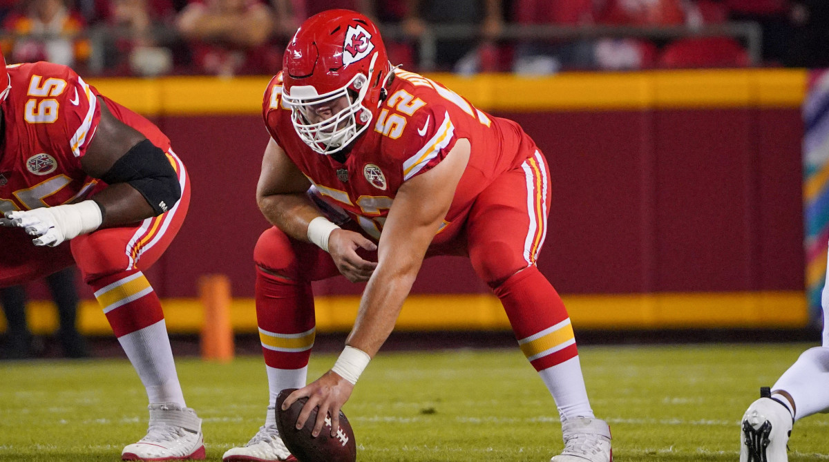 Chiefs center Crede Humphrey helped solidify Kansas City's offensive line and protect Patrick Mahomes.