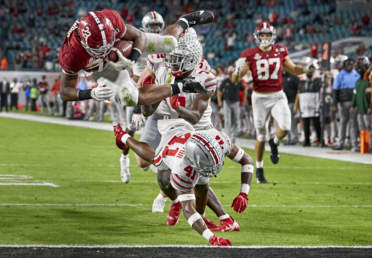 Alabama's Najee Harris in action against Ohio State during the College Football Playoff national title game.