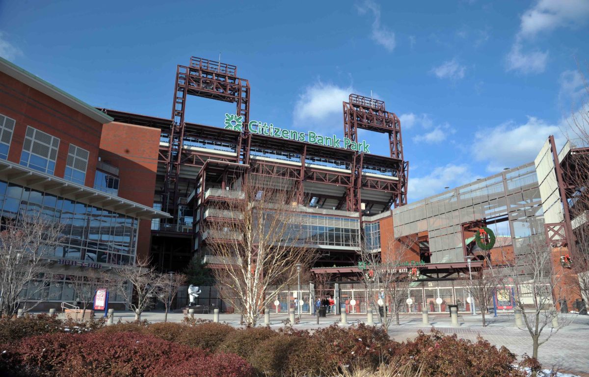 Citizens Bank Park exterior in winter