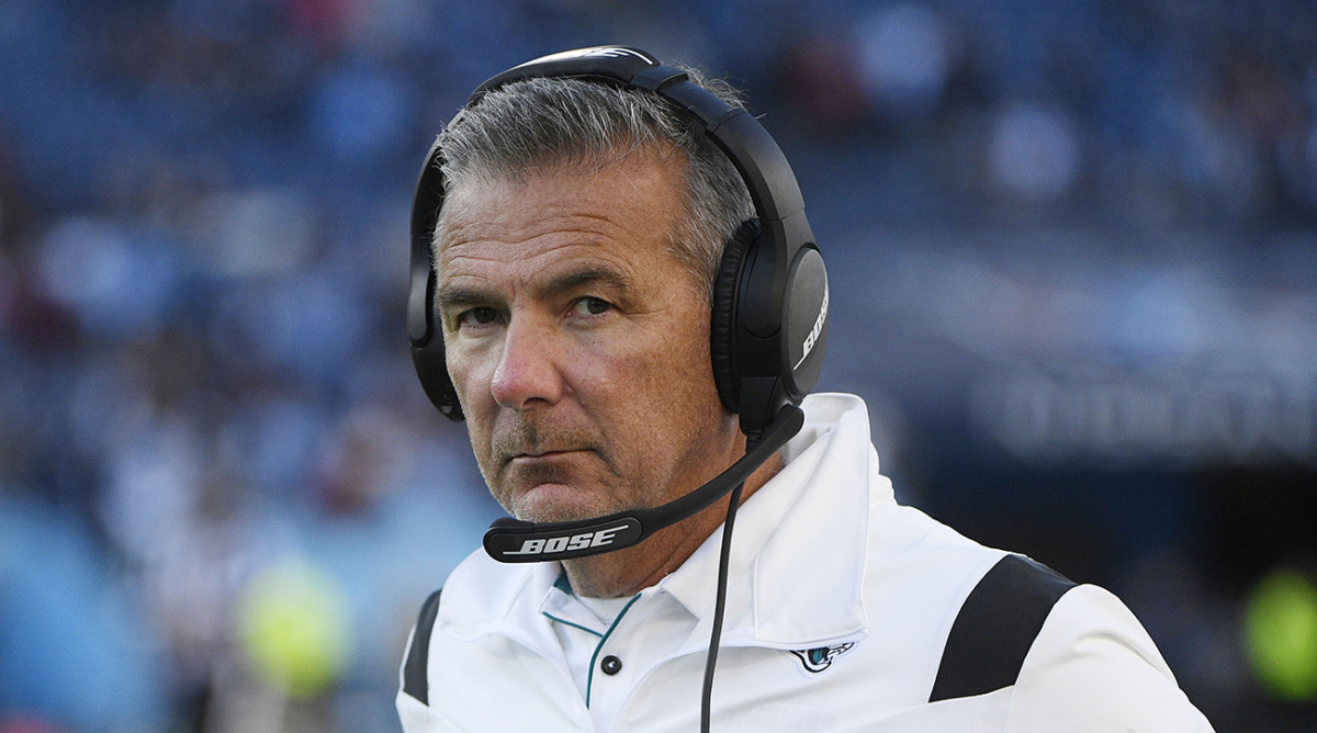Urban Meyer coaching the Jaguars.