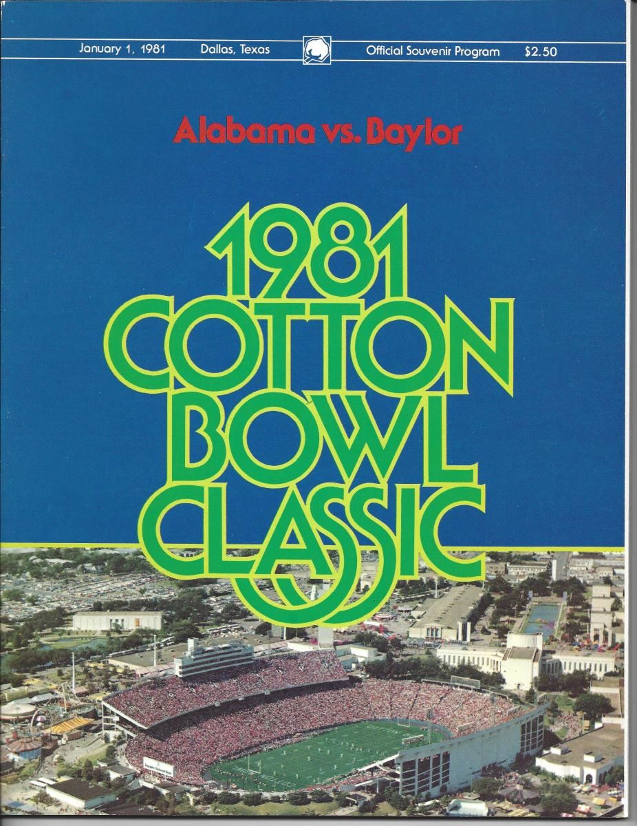 Throwback Thursday: 1981 Cotton Bowl, Alabama vs. Baylor - Vimarsana News