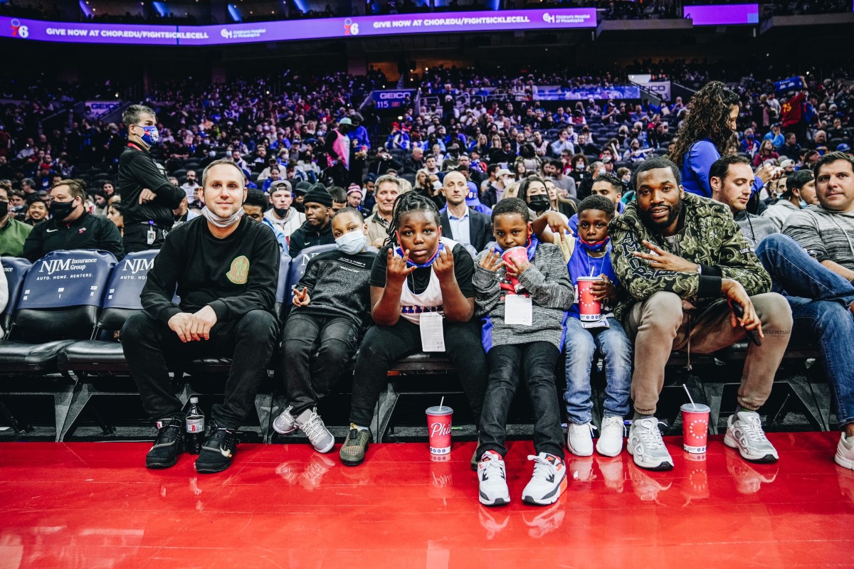 Michael Rubin and Meek Mill Courtside with Reform Guests
