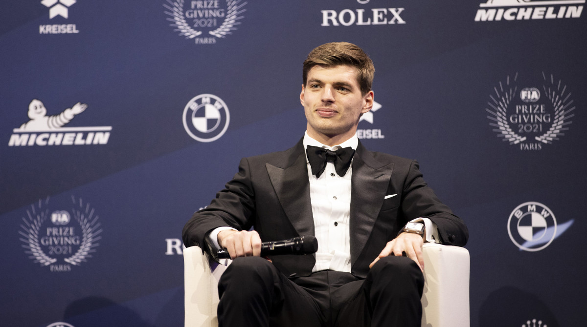 Max Verstappen at 2021 FIA Prize-Giving Gala in Paris, France.