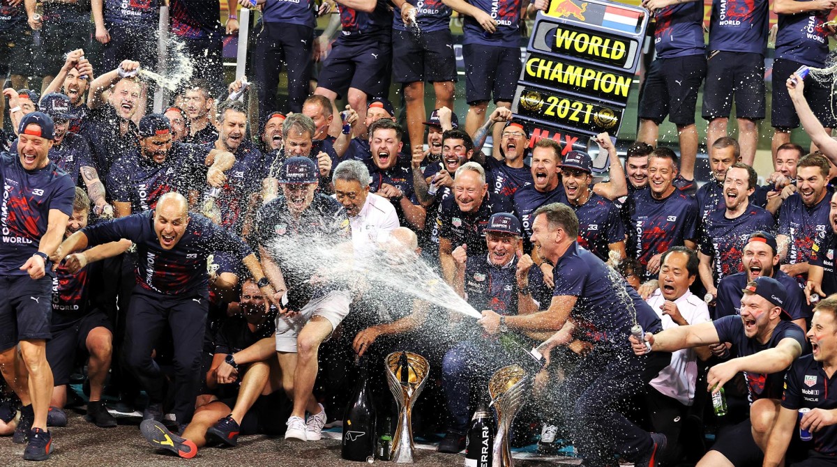 Red Bull Honda celebrates F1 World Championship title.