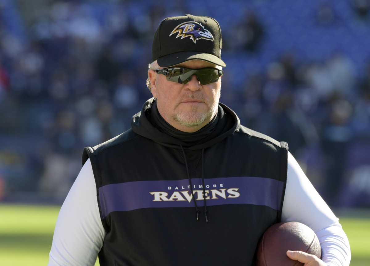 Baltimore Ravens defensive coordinator Don Martindale during an AFC Wild Card playoff football game against the Los Angeles Chargers at M&T Bank Stadium. The Chargers defeated the Ravens 23-17.