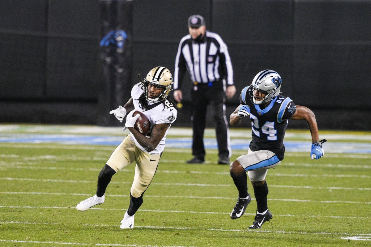 New Orleans Saints receiver Marquez Callaway (12) with the ball against Carolina. Mandatory Credit: Bob Donnan-USA TODAY Sports