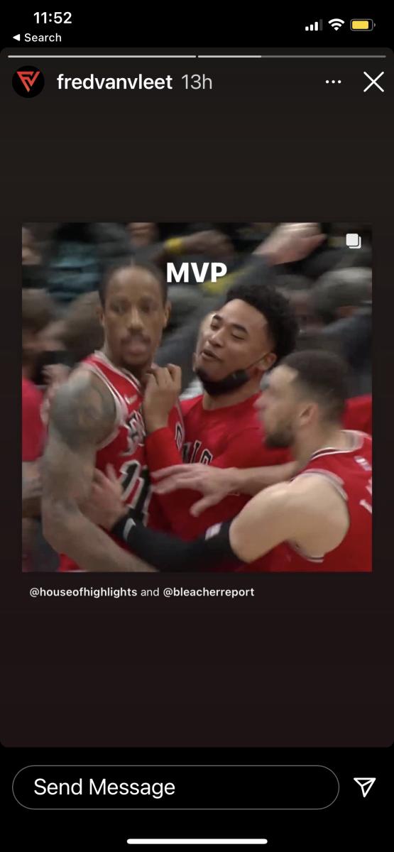 Fred VanVleet calls DeMar DeRozan the NBA's MVP on Instagram