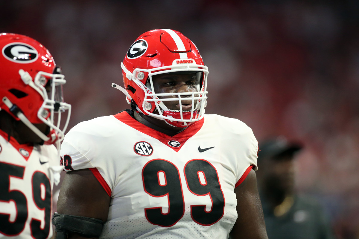 Outland Trophy winner Jordan Davis during Georgia's SEC Championship game against Alabama.