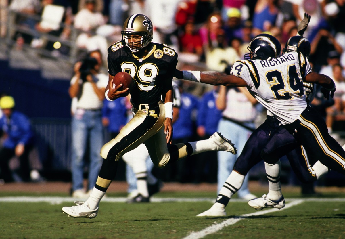 Nov 17, 1991; San Diego, CA, USA; FILE PHOTO; New Orleans Saints receiver Quinn Early (89) in action against the San Diego Chargers. Mandatory Credit: Peter Brouillet-USA TODAY NETWORK