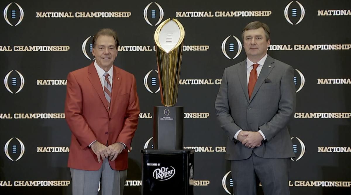 Nick Saban / Kirby Smart, 2022 CFP National Championship Trophy