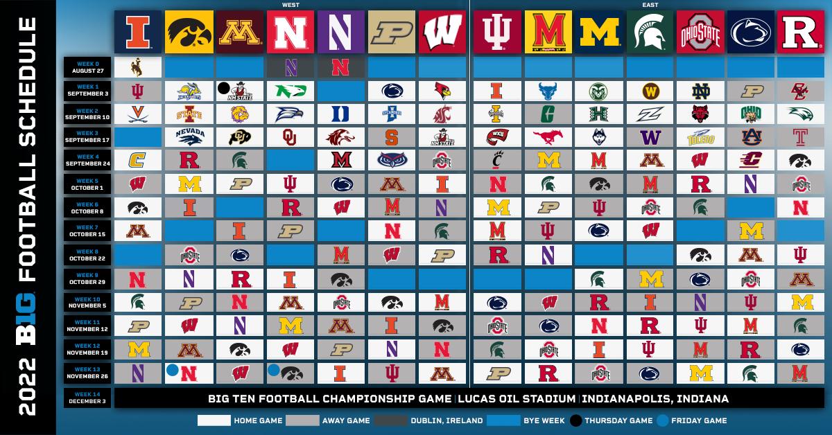 Mac Football Schedule 2022 Big Ten Conference Releases 2022 Football Schedule - Sports Illustrated  Wildcats Daily News, Analysis And More