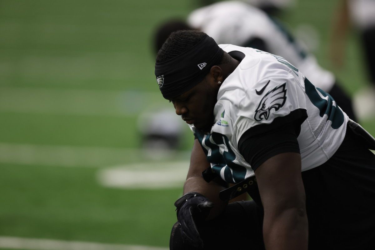 Milton Williams at practice on Jan. 13, 2022