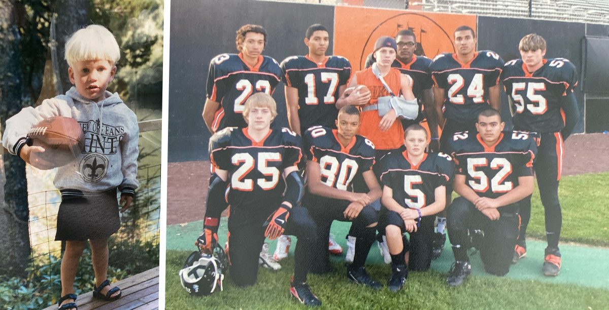 Cooper Kupp as a toddler and as a high school player