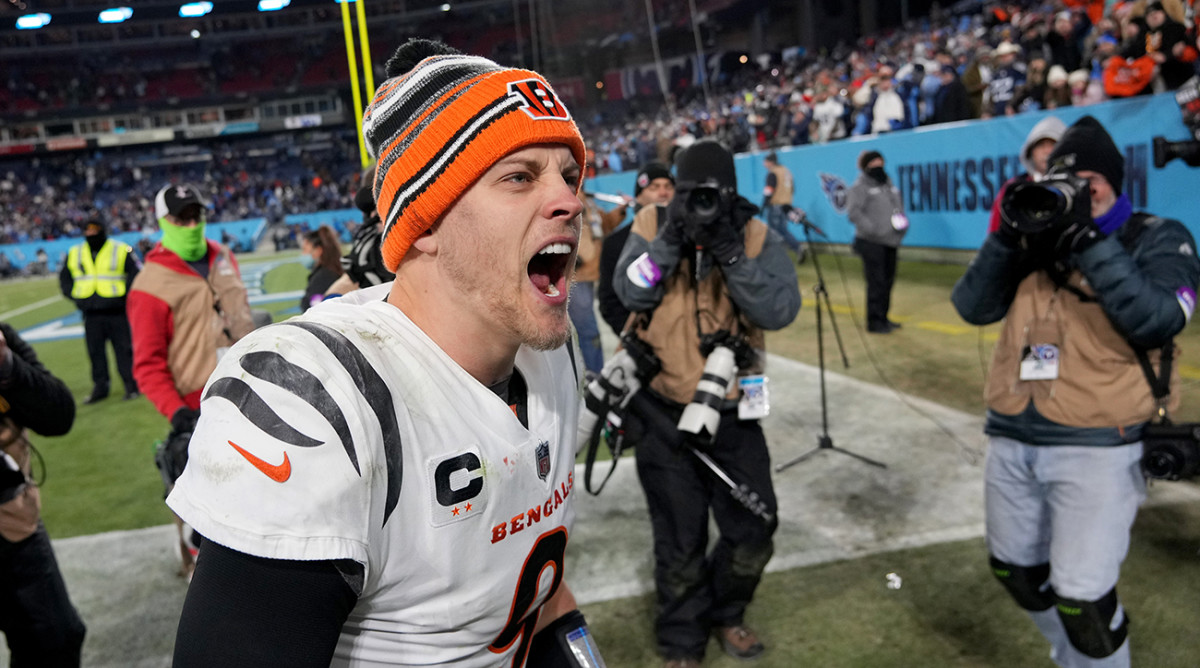 Joe Burrow after a playoff win.