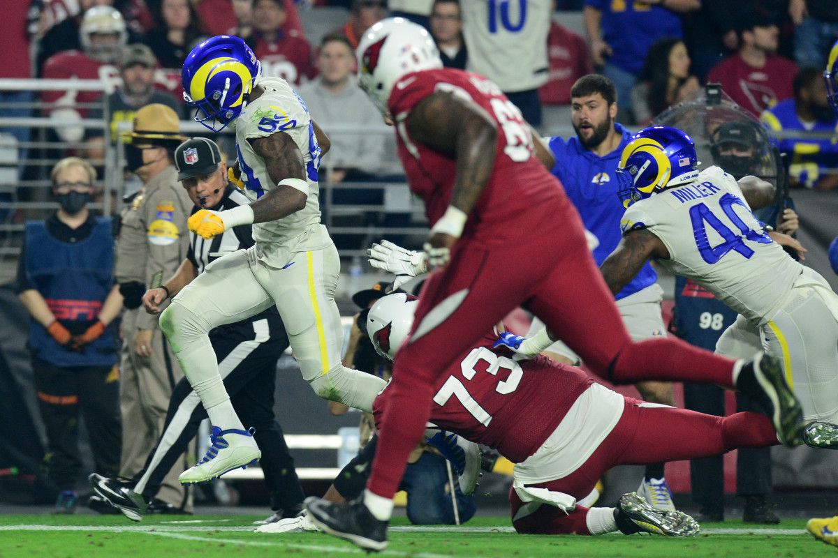 Terrell Lewis returns an interception against the Cardinals