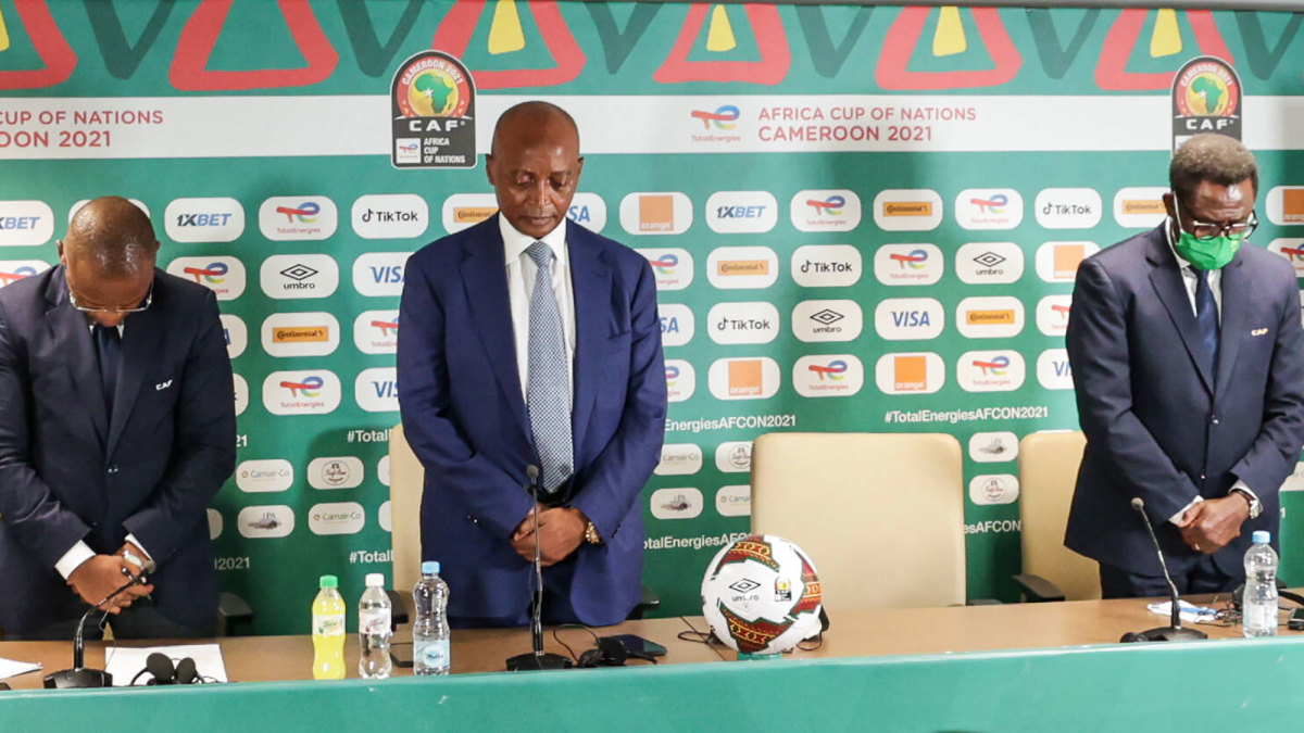 CAF officials hold a moment of silence at the Africa Cup of Nations